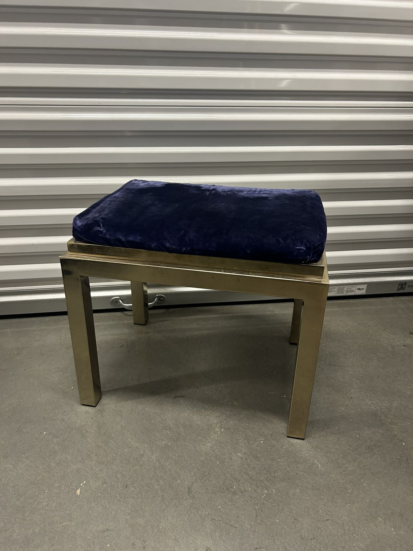 Blue Velvet Ottoman/ Bench