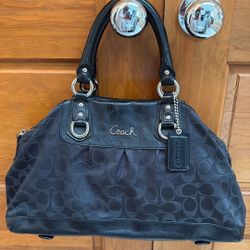 Black Coach Signature Boston Bag/ Purse 