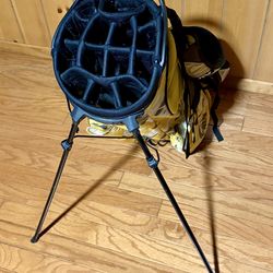 Nike Air Hybrid Stand Bag – Yellow/Black – Good Condition – Rain Hood Included