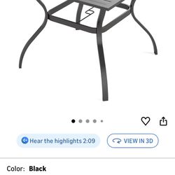Out Door Black Metal Table And 4 Matching Chairs