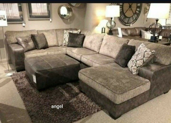 Abalone 3-Piece Chocolate Sectional Couch Same Day Delivery