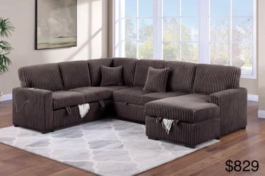 Sectional sleeper with storage