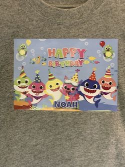 Custom made birthday boy shirt baby shark