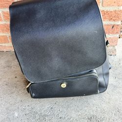 Black Vegan Leather Backpack