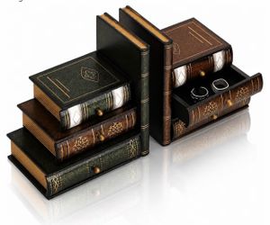 Decorative Book Stack Jewelry Box with Drawers