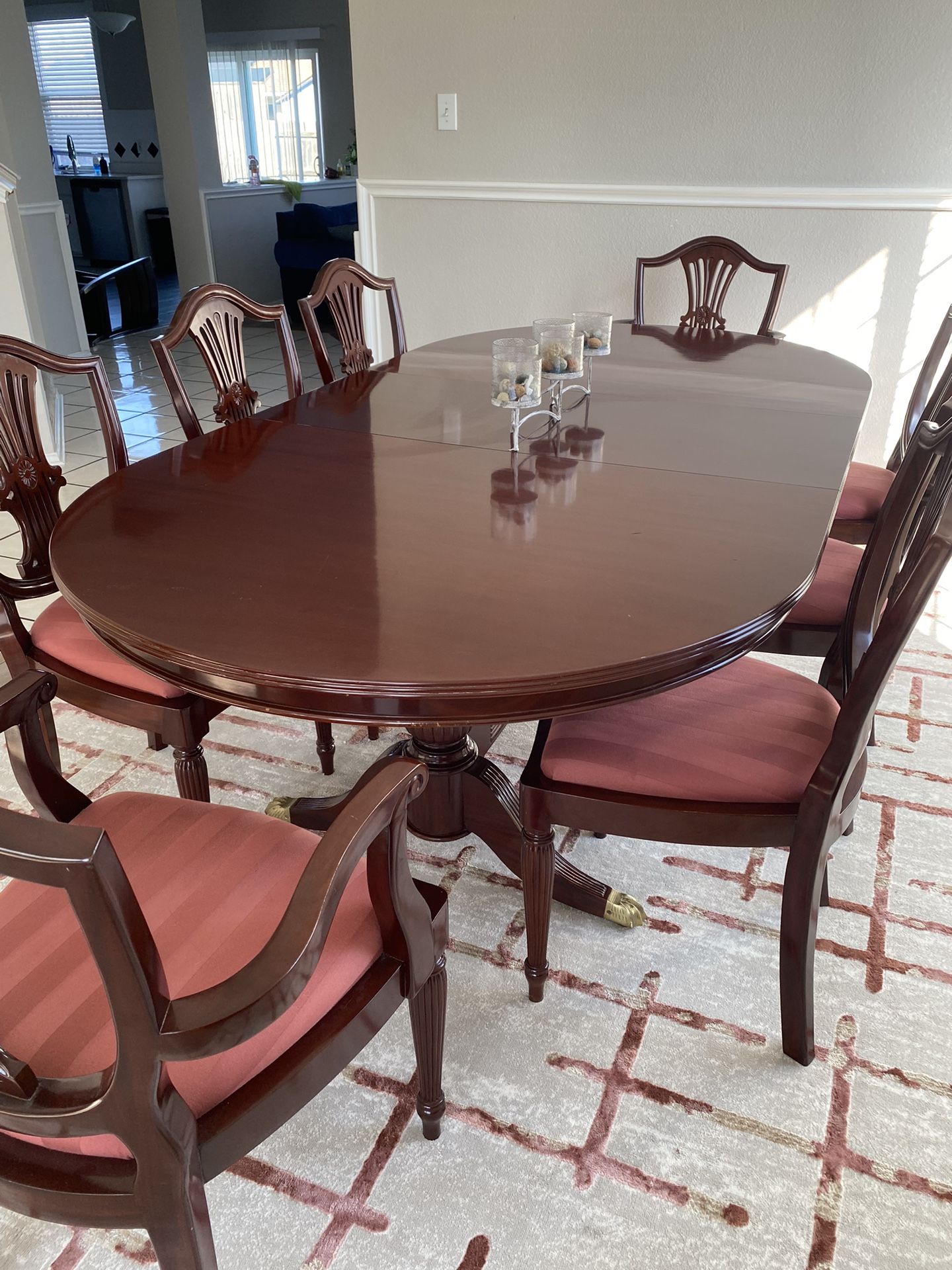 Antique Dining Table and 8 Chairs