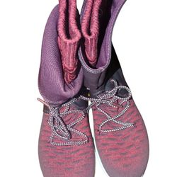 Nike Roche 2 High Knit Hightop Leather  Burgundy Woman's Sz9