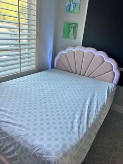 Full size Velvet bed and Mattress