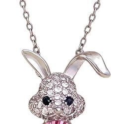 Easter Rabbit Jewelry Pendant Necklace, Bunny Necklace for Women, Easter Birthday Gifts