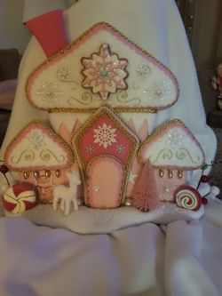 Handmade Felt Christmas Gingerbread House Decoration