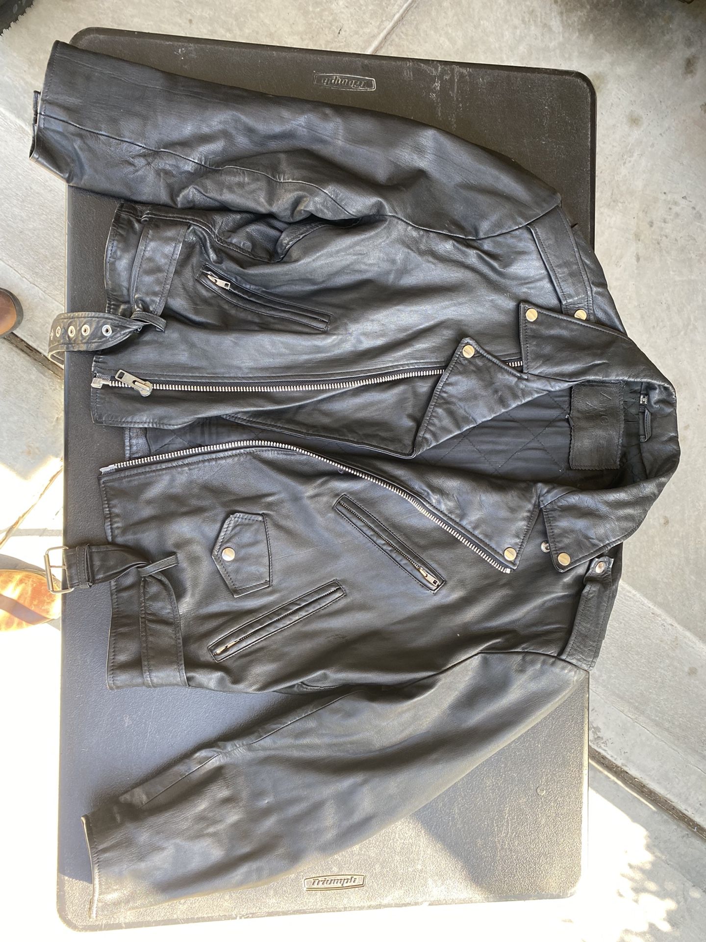 Leather motorcycle jacket