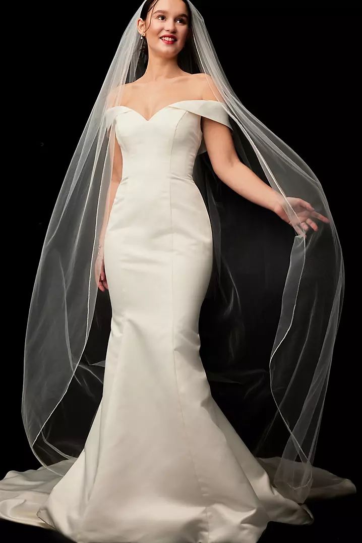 Chapel Length Veil with Pencil Edge - Davids Bridal