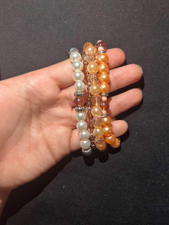 Mermaid Glass Beaded Braclets In Bundles