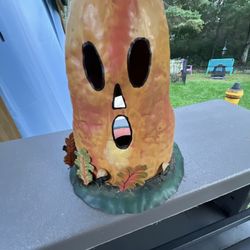 Metal Used Pumpkin Lantern 8” Good Cond