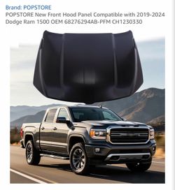 New Front Hood Panel Compatible with 2019-2024 Dodge Ram 1500