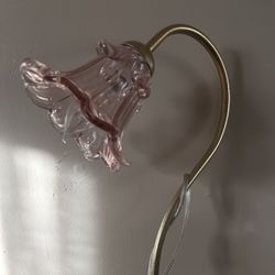 Glass Pink Lily Flower Lamp
