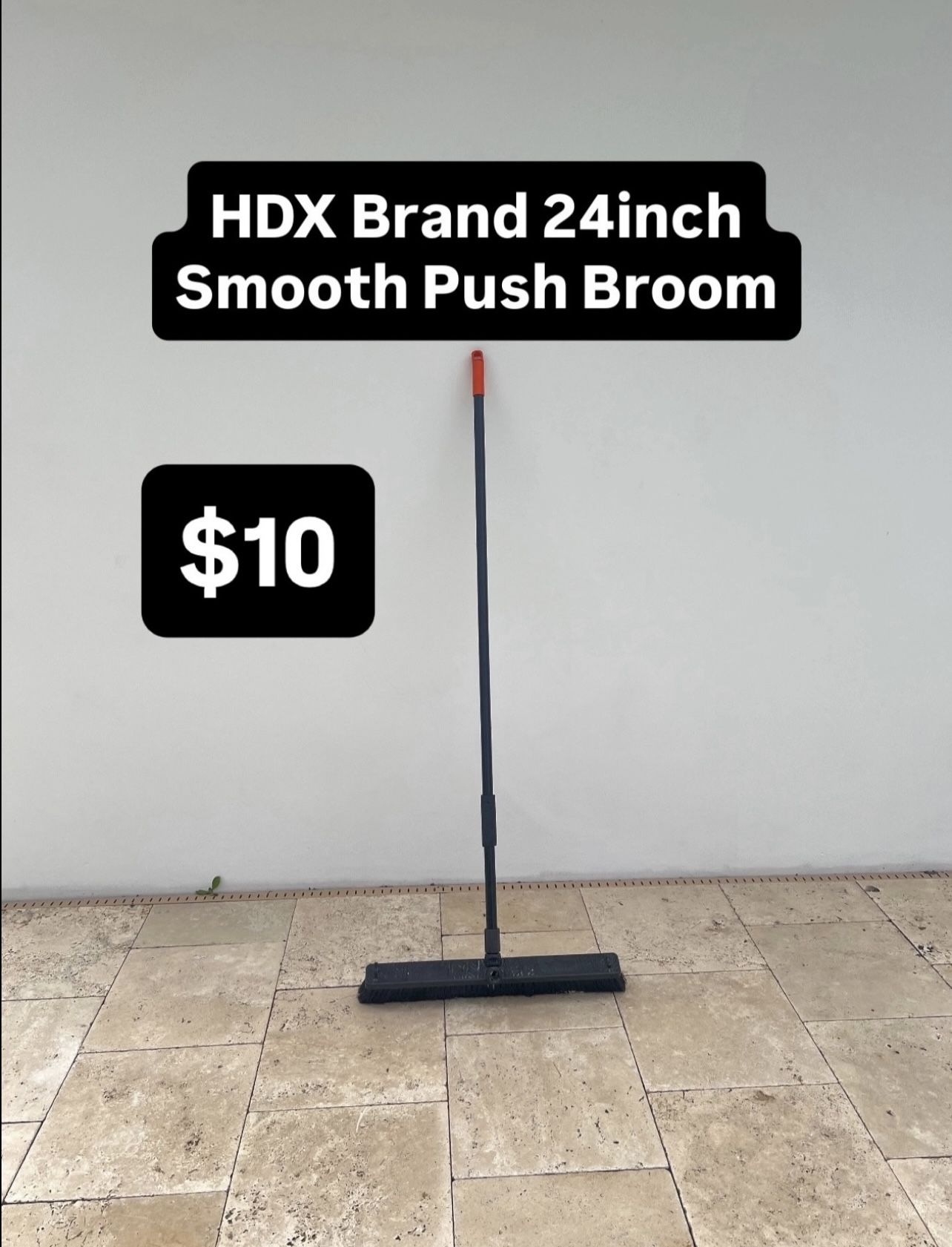 HDX Brand 24inch Smooth Push Broom (1 Available)