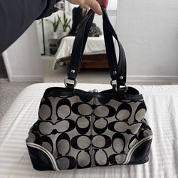 Coach black and grey shoulder bag 