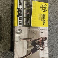 Gold's Gym 40 Pound LB Vinyl Cement Dumbbell Weight Set