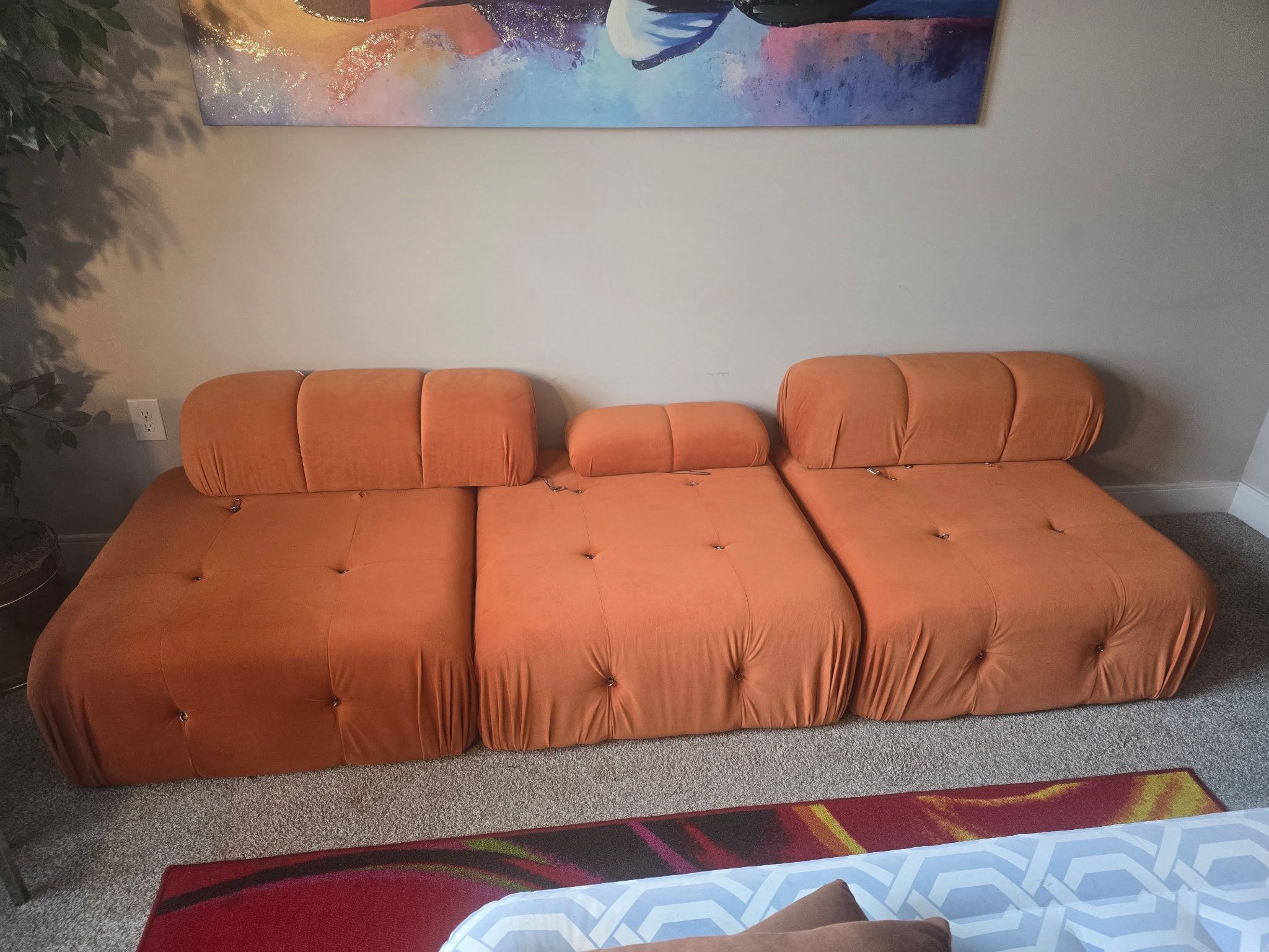 Modern Modular Orange Sofa – Stylish & Comfortable Seating