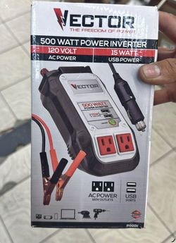 VECTOR 500 Watt Power Inverter, Dual Power Inverter, Two USB Charging Ports