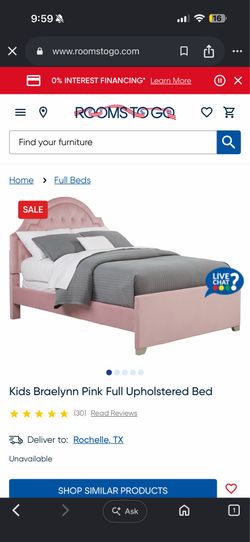Pink full bed with matress
