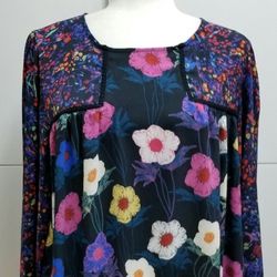 Blue Floral Top M