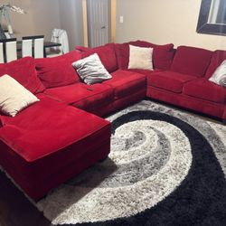 Red Sectional Couch 