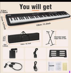 Digital Piano 88 Key Full Size Semi Weighted Electronic Keyboard
