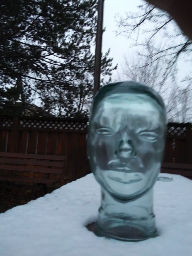 Vtg (1970's) Heavy Glass Mannequin Head Display