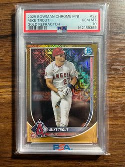 SSP /50 pop 3 2025 Bowman Chrome Mike Trout Gold Refractor PSA 10