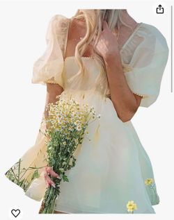 Yellow Puff Dress