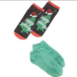 Women's 2 Pack Happy Holidays Socks