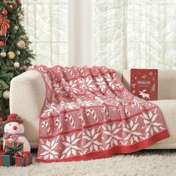 Snuggle Sac Christmas Snowflake Throw Blanket for Couch 50x60 inches