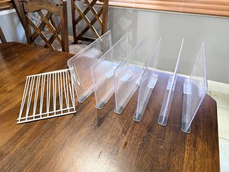 Clear Acrylic Shelf Dividers and Wire Rack