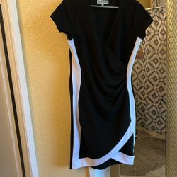 BEAUTIFUL BLACK AND WHITE DRESS SIZE 1X FITS A SIZE 10/12
