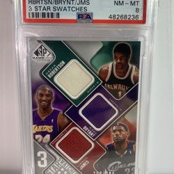2009-10 LeBRON JAMES/KOBE BRYANT/OSCAR ROBERTSON SP GAME USED 3 STAR