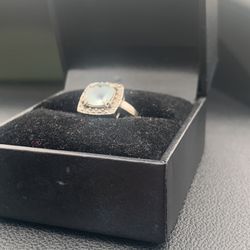 Aquamarine Engagement Ring Size 6.5