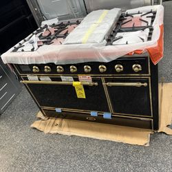 Brand New Ilve Majestic II Black 48 Inch Range Stove Dual Fuel