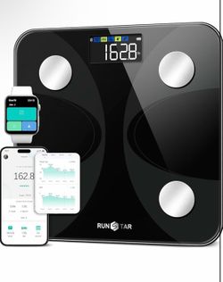 runstar Scale for Body Weight and Fat Percentage, RunSTAR Digital Accurate Bathroom Smart Scale with Large Display, FSA&HSA Eligible 13 Body Compositi