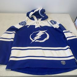 Tampa Bay Lightning Old Time Hockey NHL Hoodie Mens Xl Clean Vintage Blue