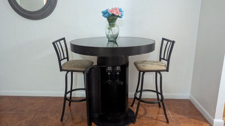 ROUND BLACK BAR TABLE ART DECO DESIGN