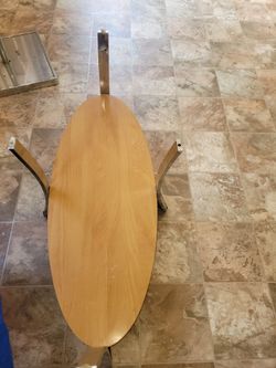 Wood and Chrome Table Base