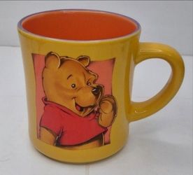 Vintage Disney Winnie the Pooh Ceramic Bear Cup Coffee Mug Made In Thailand.