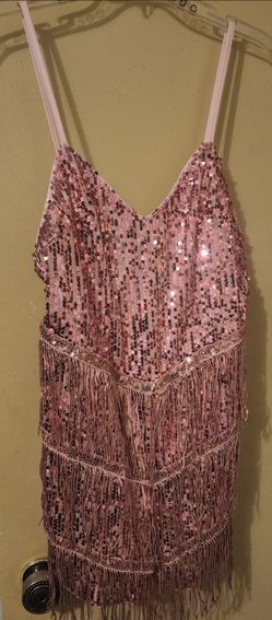 Shein Pink Sequin Fringe Romper