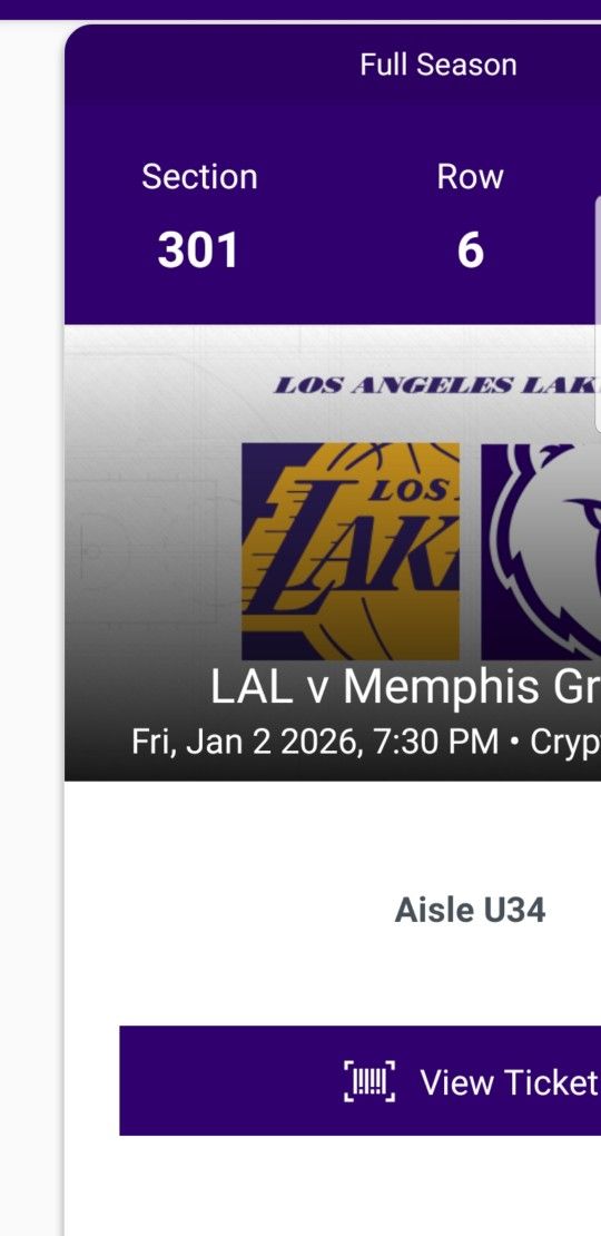 Lakers  Vs Memphis  Grizzlies 