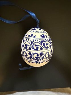 Hungarian Hand-Painted Decorative Egg Ornament