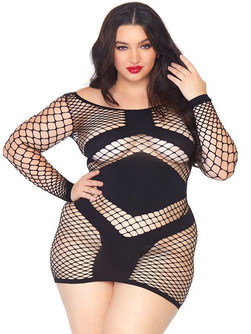 Take Charge Plus Fishnet Dress Size Plus Size