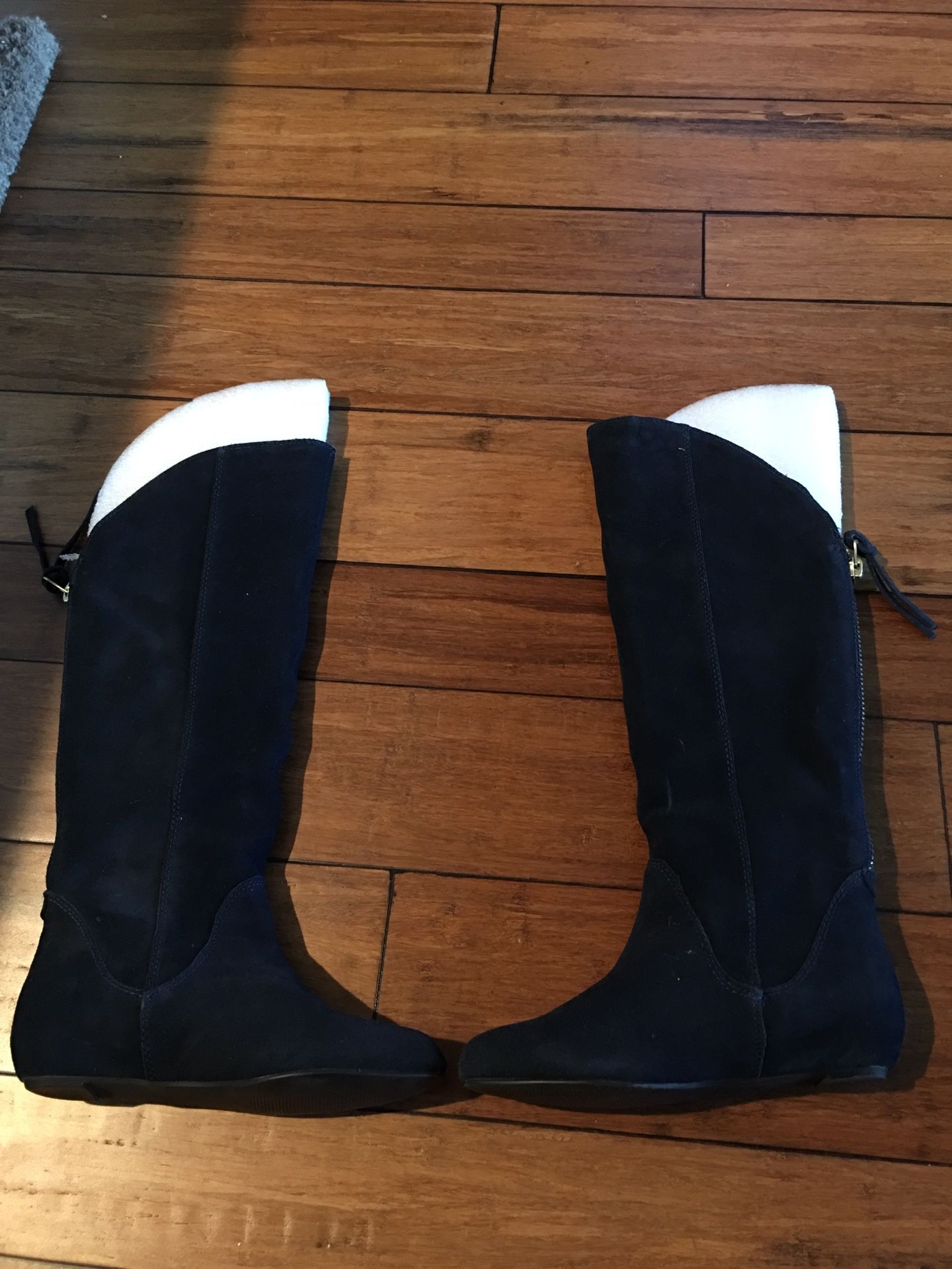 STEVEN Blue Suede Knee High Boots