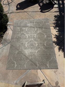 Rugs America Auden 5’3” x 7’ Gray/Cream Area Rug – Excellent Condition